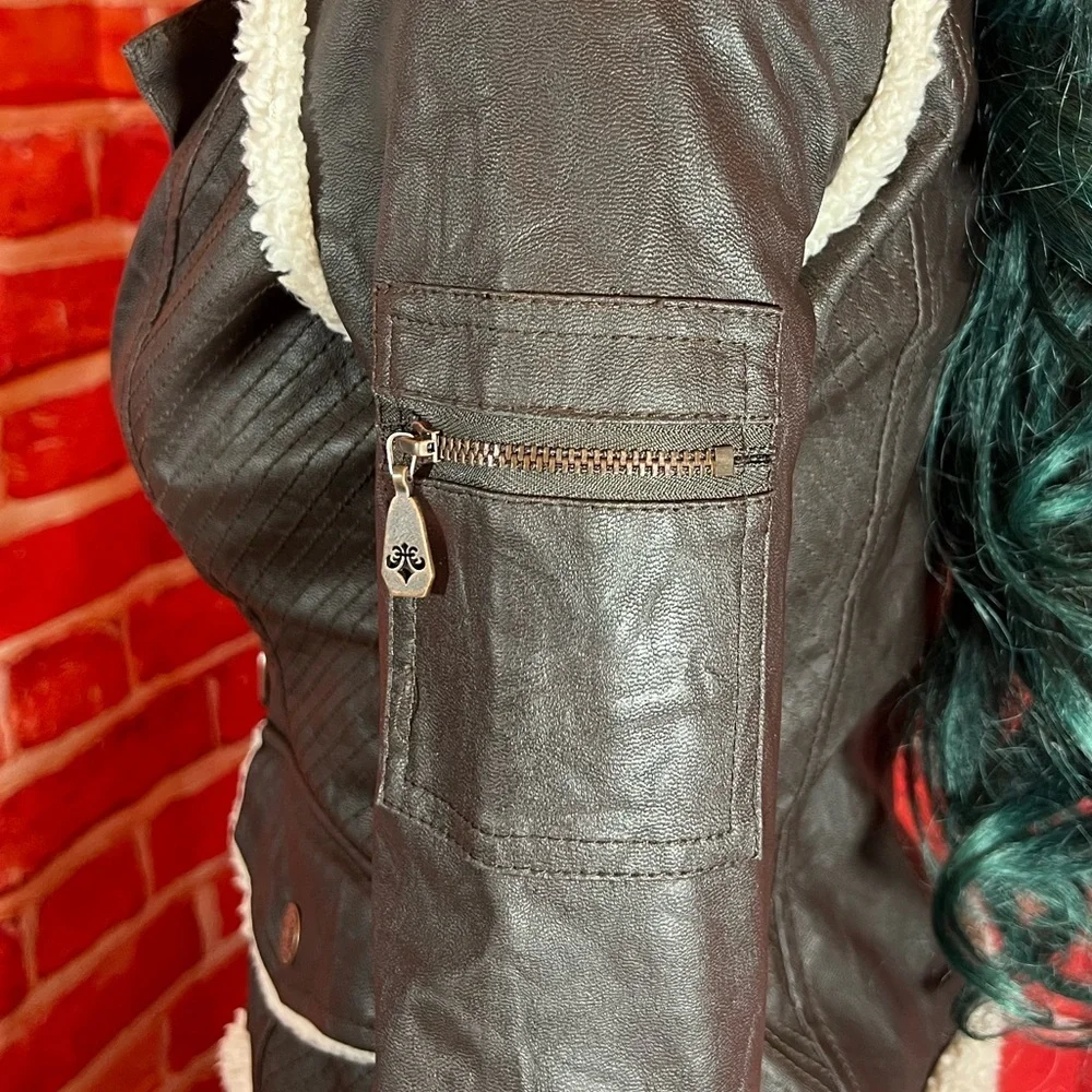 Affliction Women’s Black premium leather jacket - Picture 6 of 11